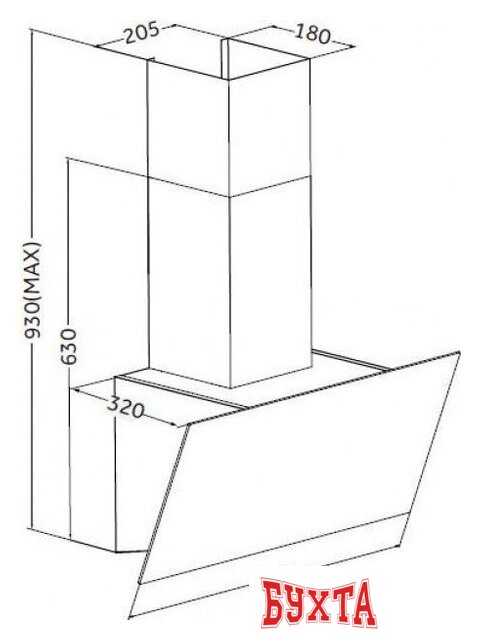 Кухонная вытяжка ZorG Atlantis 1060 60 S (черный) 2
