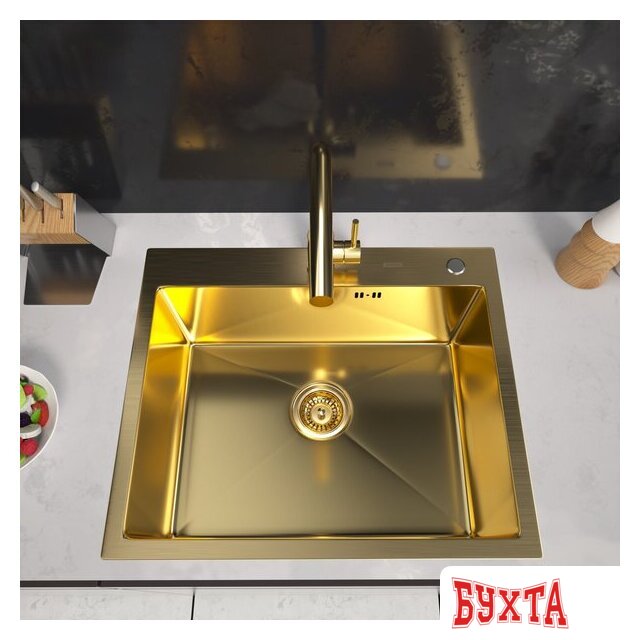 Кухонная мойка ARFEKA Eco AR 600*500 Golden PVD Nano 2