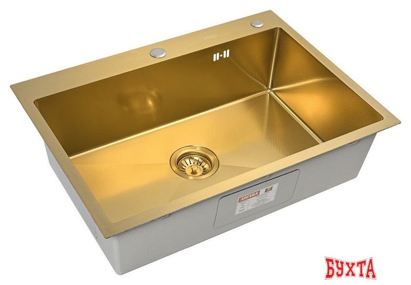 Кухонная мойка ARFEKA ECO AR 700*500 GOLD PVD NANO DECOR 3