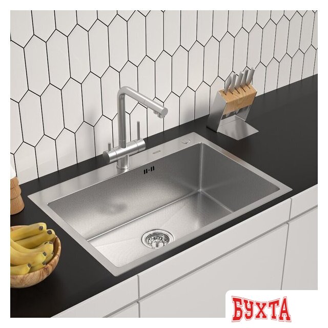 Кухонная мойка ARFEKA ECO AR 700*500 SATIN DECOR MILLET GRAINS