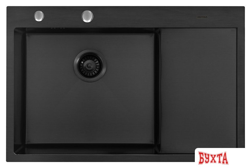Кухонная мойка ARFEKA ECO AR 780*500 L BLACK PVD NANO 2