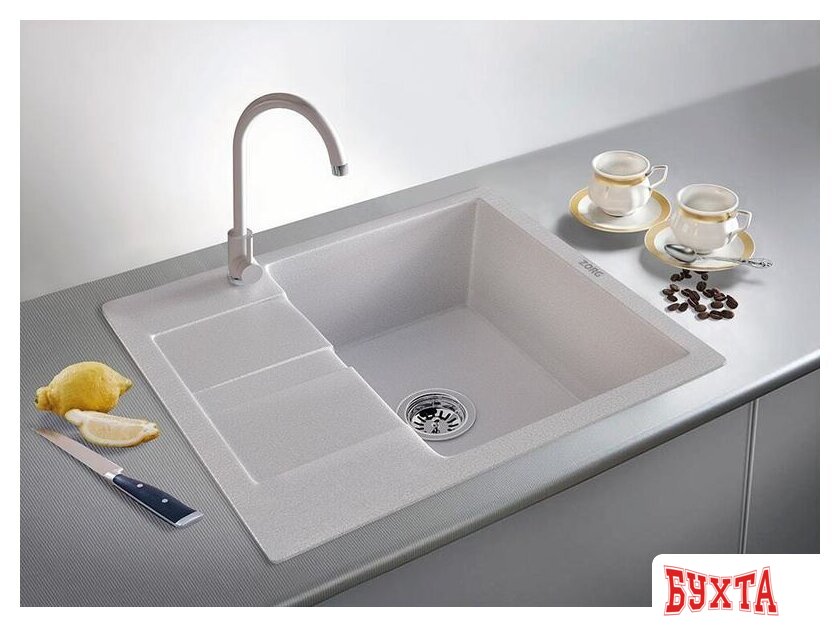 Кухонная мойка ZorG Apollo 58 (серый жемчуг) 2