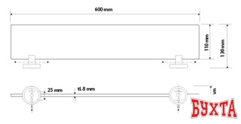 Мебель для ванных комнат Bemeta Полка Dark 104102040 2
