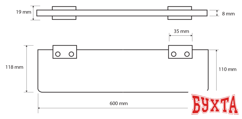 Мебель для ванных комнат Bemeta Полка Nero 135002240 2