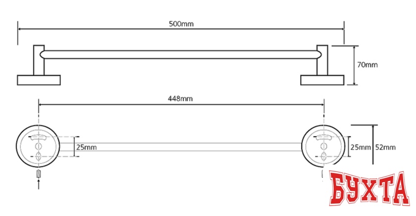 Держатель для полотенца Bemeta Trend-I 104104028C 2