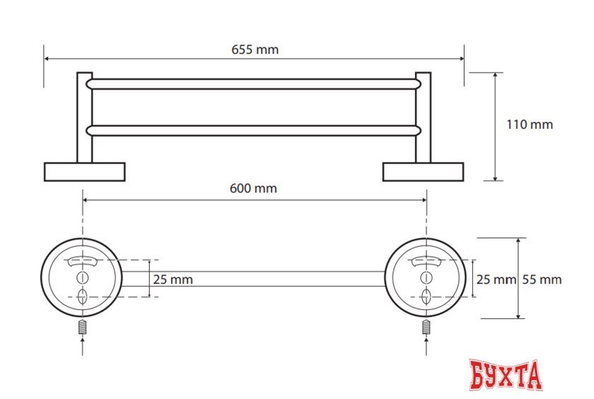 Держатель для полотенца Bemeta Omega 104104052 2
