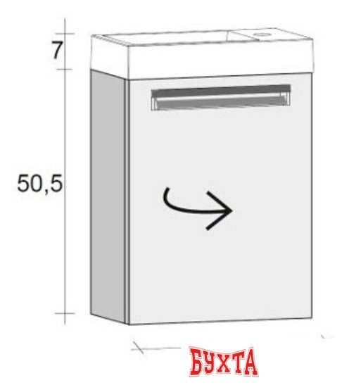 Мебель для ванных комнат Riho Тумба с умывальником Lucca FLU040Z01Z01S10 4