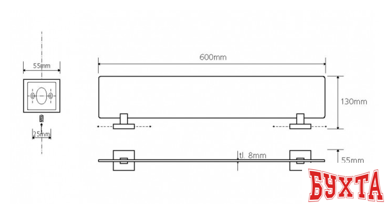 Мебель для ванных комнат Bemeta Полка Beta 132102042 2