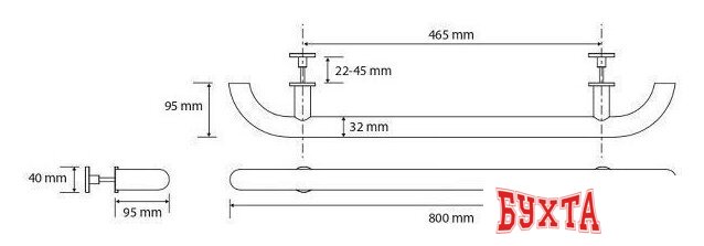 Поручень Bemeta Help 301553010 (черный) 2