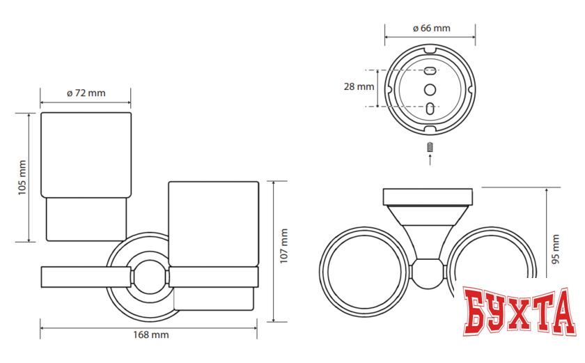 Стакан для зубной щетки и пасты Bemeta Kera 144710027 2