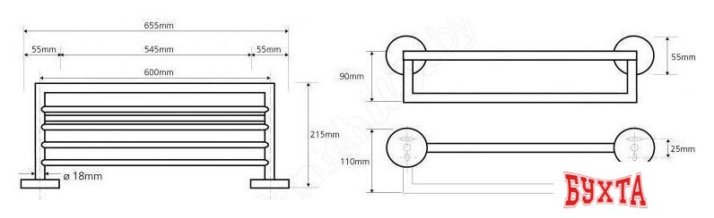 Полка для полотенца Bemeta 104205072 3