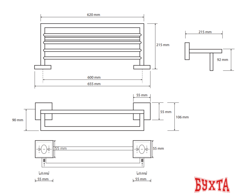 Полка для полотенца Bemeta Beta 132205072 2