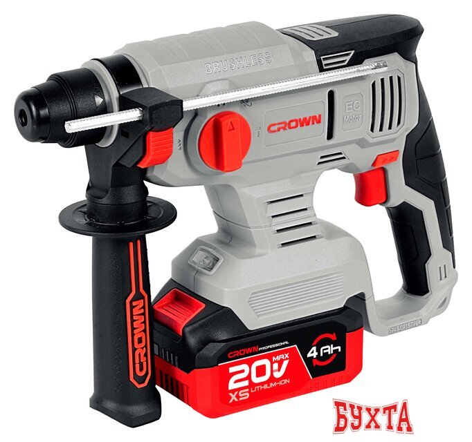 Перфоратор Crown CT28010XS-4 BMC (с 2-мя АКБ)