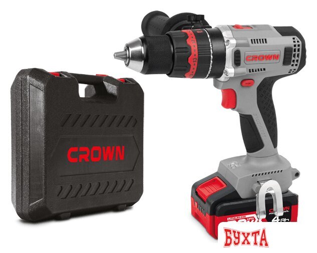 Ударная дрель-шуруповерт Crown CT21093HMX-4 BMC (с 2-мя АКБ, кейс)