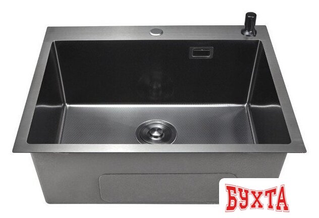 Кухонная мойка Stellar Decor S7050NB-D (нано черный) 2