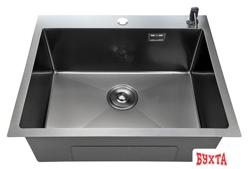 Кухонная мойка Stellar Decor S7050NB-D (нано черный) 3