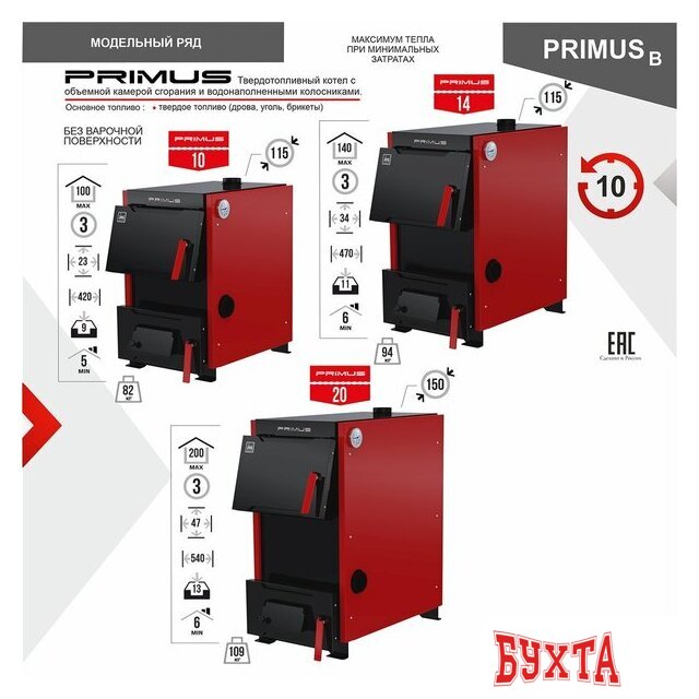Отопительный котел Термокрафт Primus B 14 кВт (без варочной повехности) 3