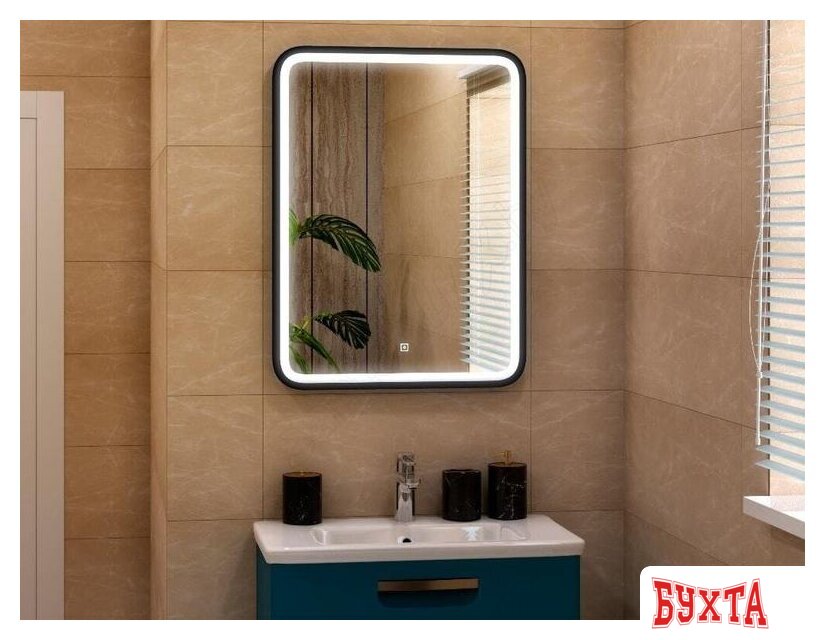 Мебель для ванных комнат Континент Зеркало Enjoy Black LED (с подогревом) 2