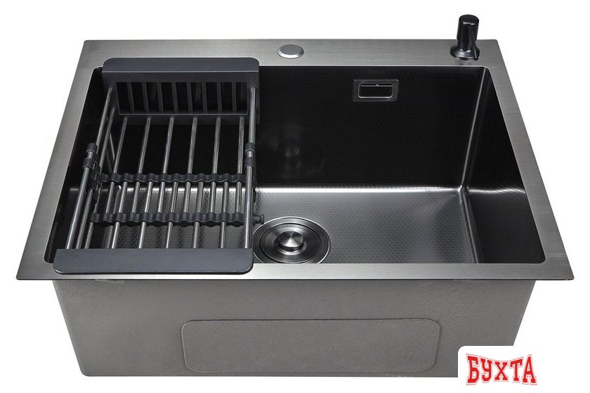 Кухонная мойка Stellar Decor S6550NB-D (нано черный)