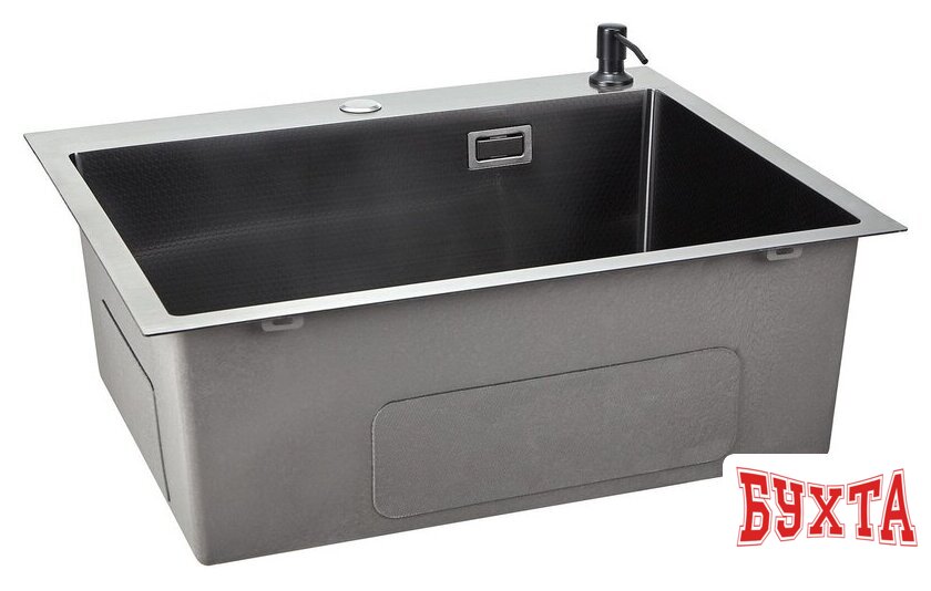 Кухонная мойка Stellar Decor S6550NB-D (нано черный) 2