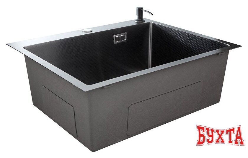Кухонная мойка Stellar Decor S6550NB-D (нано черный) 4