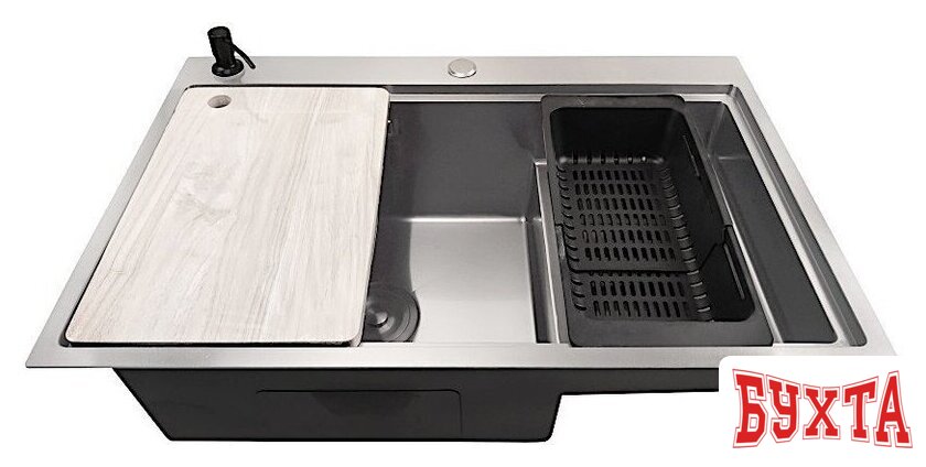 Кухонная мойка Stellar S7550S-TU-L (сатин, с доской) 1