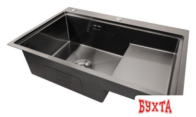 Кухонная мойка Stellar S7550NB-TU-L (нано черный, с доской) 4