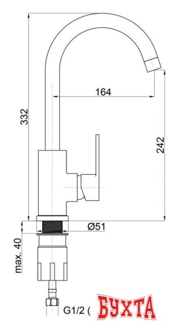Смеситель Rubineta Axe-33 (черный) 4