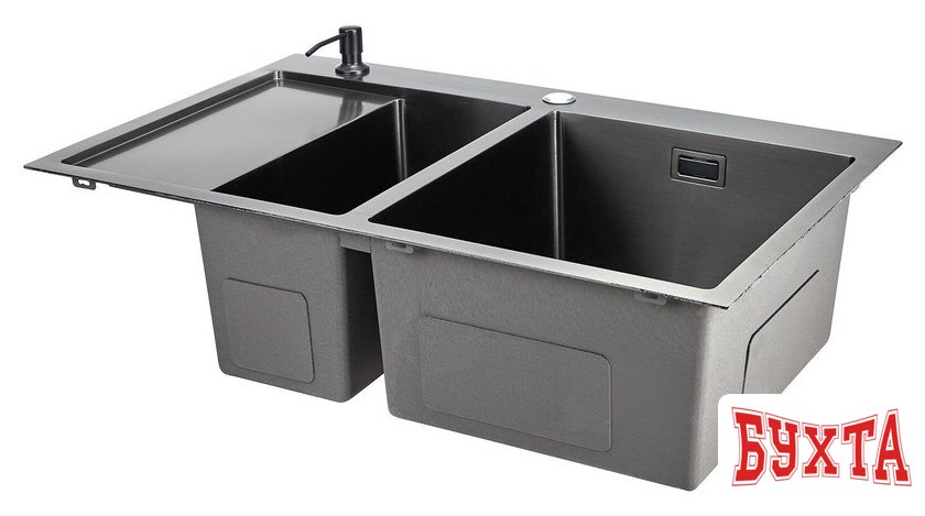 Кухонная мойка Stellar Evier E7850NB-2 R (нано черный) 3