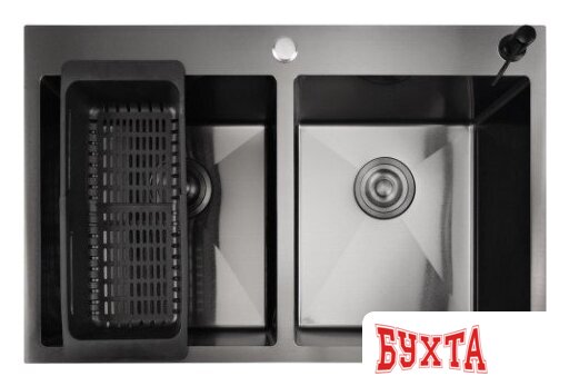 Кухонная мойка Stellar E7850-2NB (нано черный) 1