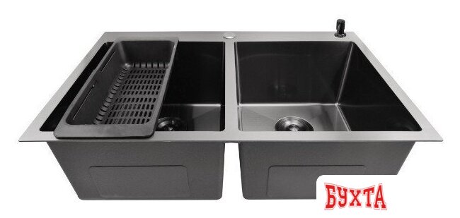 Кухонная мойка Stellar E7850-2NB (нано черный) 4