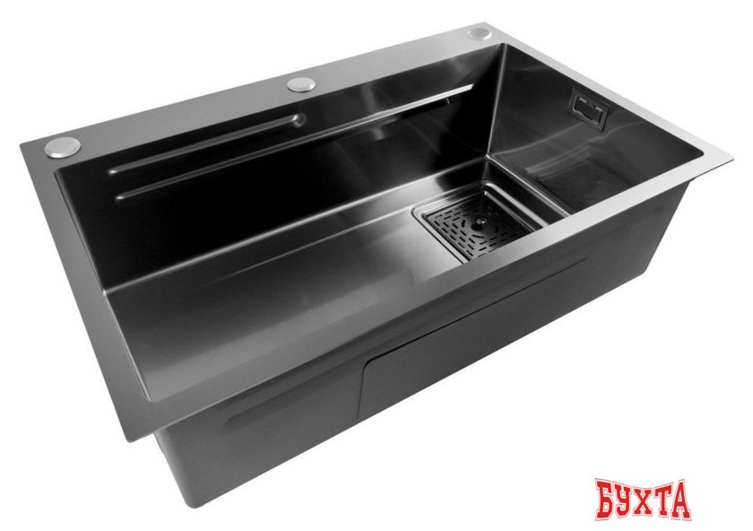 Кухонная мойка Stellar S7045NB-A (нано черный, c доской) 5