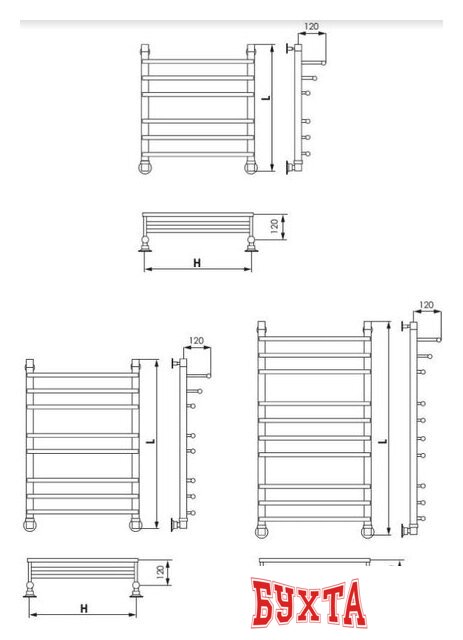 Полотенцесушитель Luxon F Ultra 100x50 3