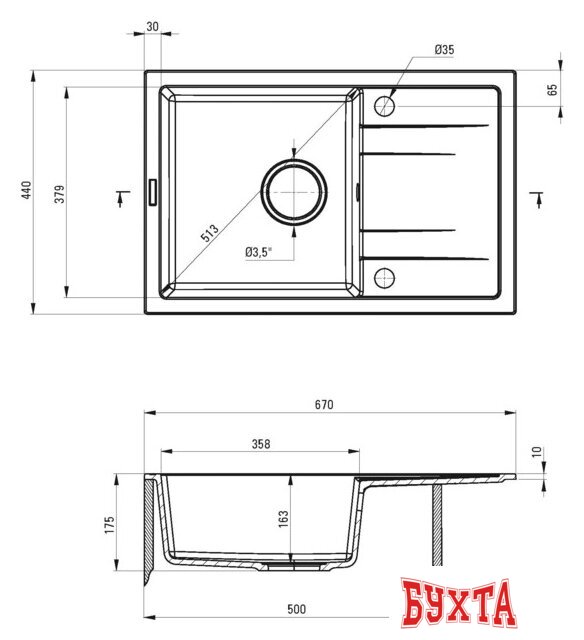 Кухонная мойка Deante Corio ZRCC2113 3