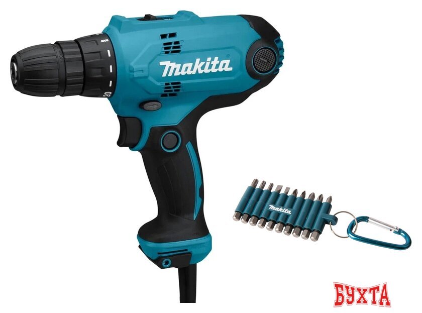 Дрель-шуруповерт Makita DF0300X3 (набор оснастки)