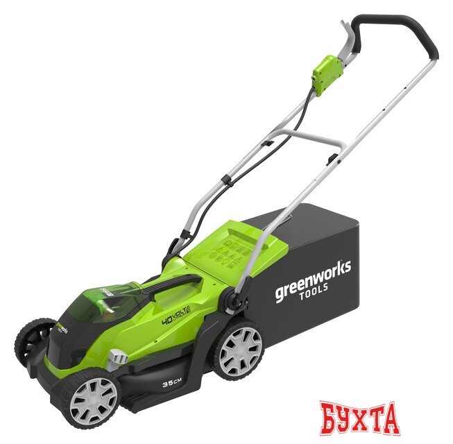Газонокосилка Greenworks G40LM35K4 (с 1-м АКБ 4 а*ч) 1
