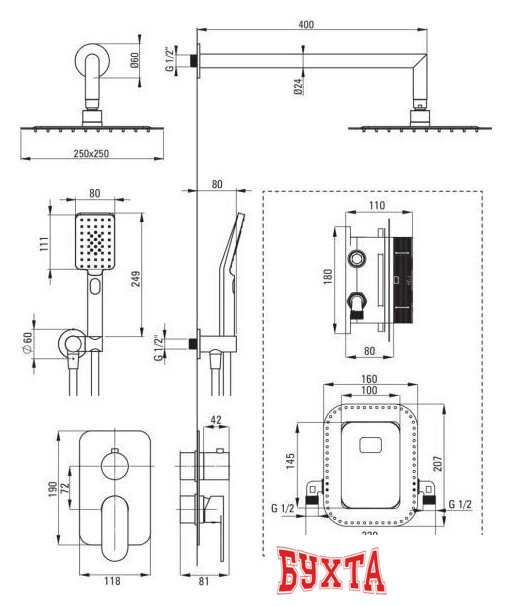 Душевая система Deante Alpinia BXYZ0GAM 2