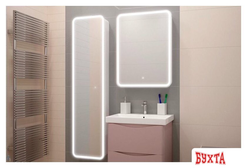 Мебель для ванных комнат Континент Шкаф-пенал Lorenzo Led 40х160 3