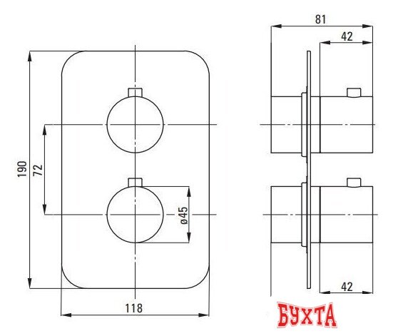 Комплектующие для смесителей Deante Box BXY DEBT 2