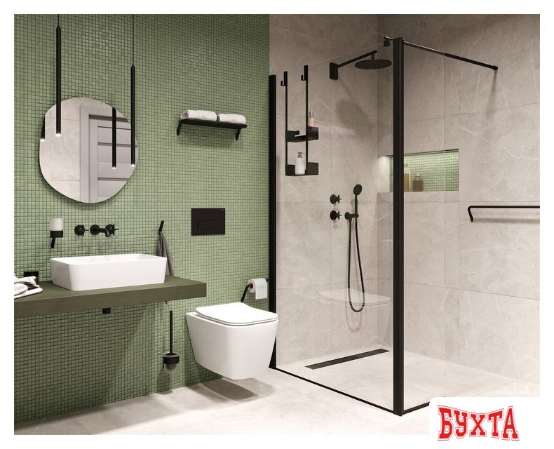 Верхний душ Deante Cascada Nero NAC N91K (черный) 2