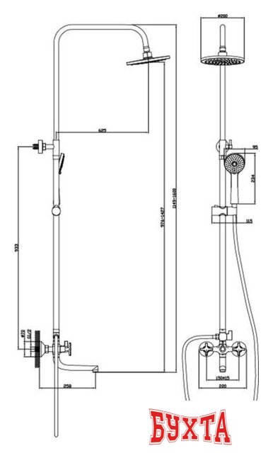Душевая система Diadonna Д80-335351 2