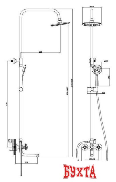 Душевая система Diadonna Д80-335352 4
