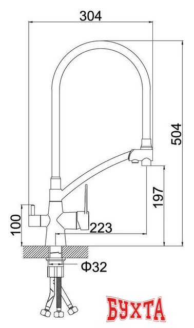 Смеситель Potato P4077BL 3