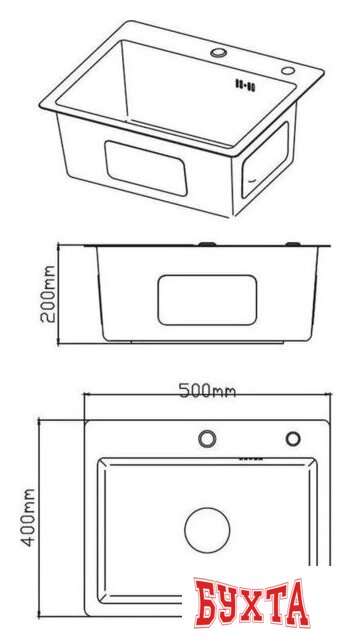 Кухонная мойка Diadonna S5040-2 3