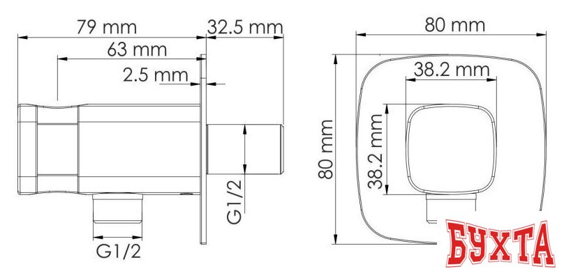 Держатель душевой лейки с подключением Wasserkraft A327 2