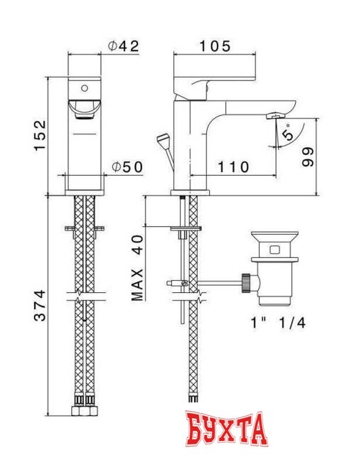 Смеситель Kerama Marazzi Piano 69310KM.21.018 2