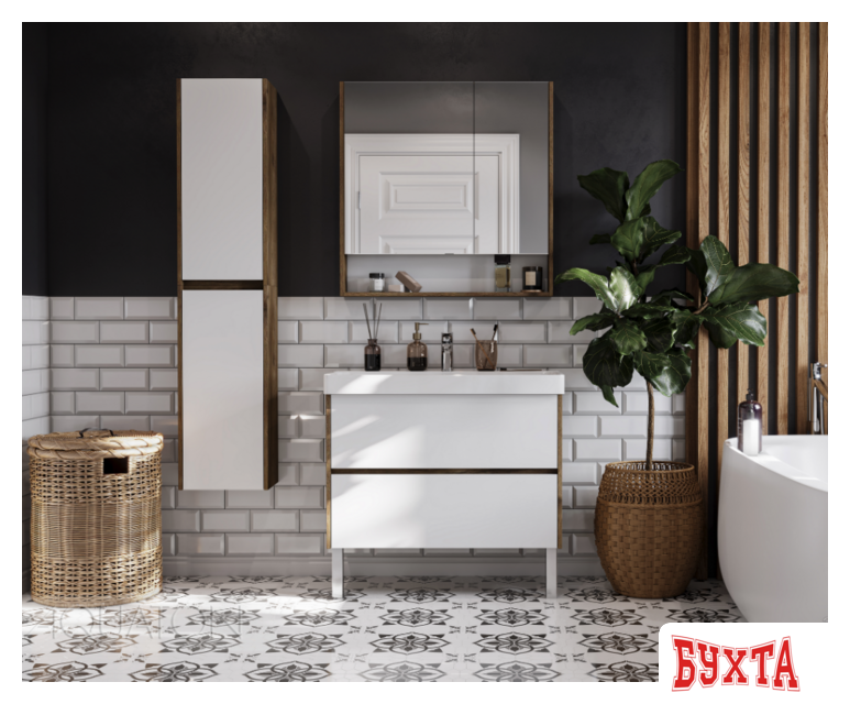 Мебель для ванных комнат Акватон Тумба под умывальник Сканди 90 1A251901SDZ90 4