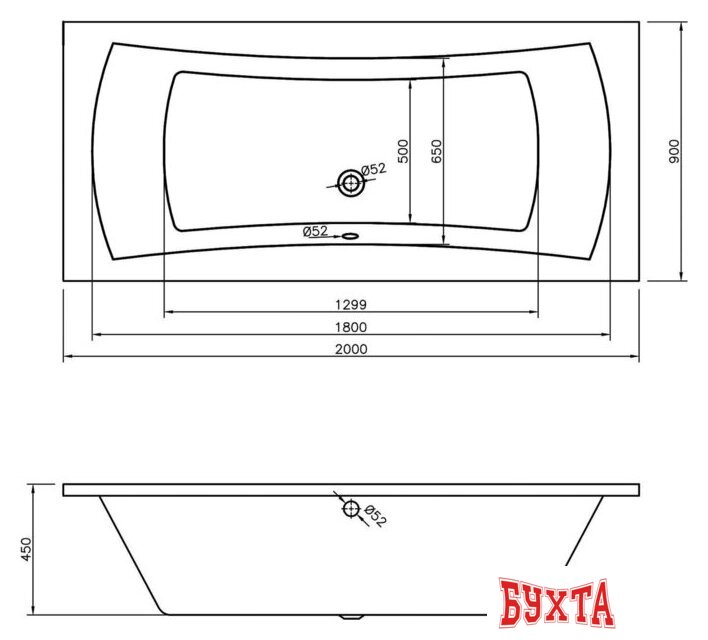 Ванна Lavinia Boho Evan 200x90 37110200 3