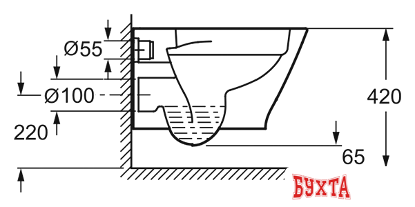 Унитаз подвесной Lavinia Boho Elegant Rimless 3308001R (чаша, пневмокрышка) 3