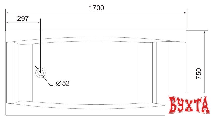 Ванна Cersanit Virgo 170x75 5